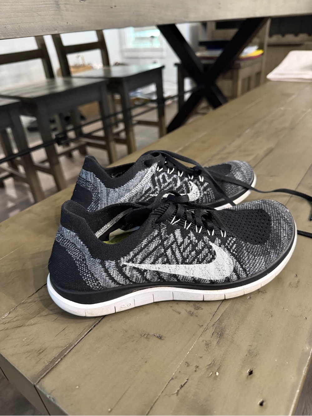 Nike Black & Gray Knit Running Sneakers - Oreo